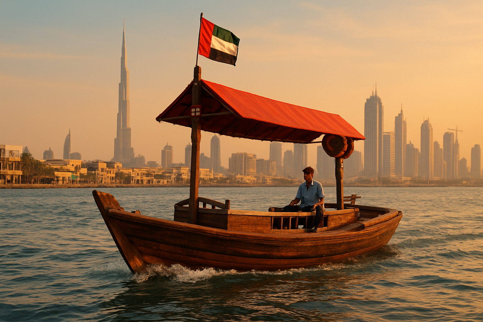 Traditional Abra boat on Dubai Creek